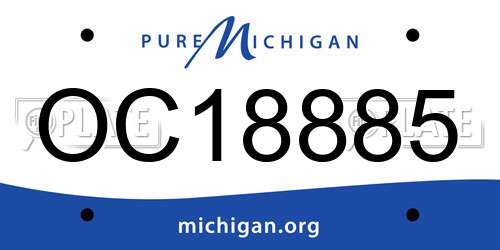 OC18885 Michigan License Plate