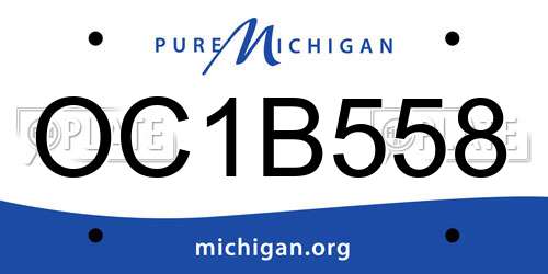 OC1B558 Michigan License Plate