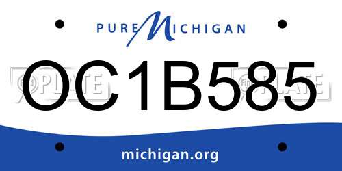 OC1B585 Michigan License Plate