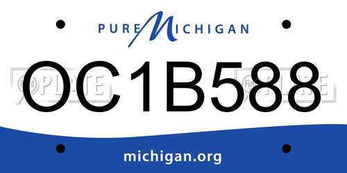 OC1B588 Michigan License Plate