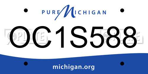 OC1S588 Michigan License Plate