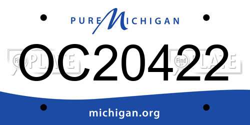 OC20422 Michigan License Plate