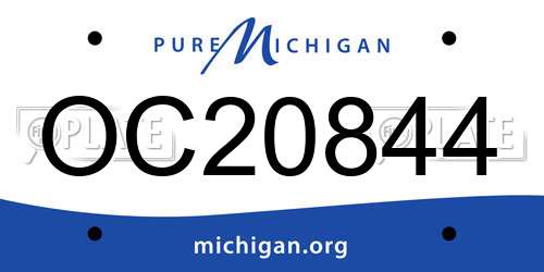 OC20844 Michigan License Plate