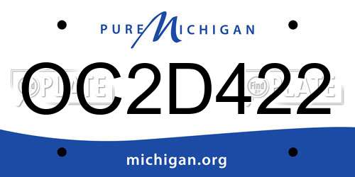 OC2D422 Michigan License Plate