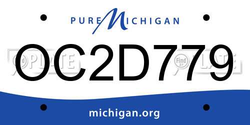 OC2D779 Michigan License Plate