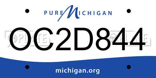OC2D844 Michigan License Plate