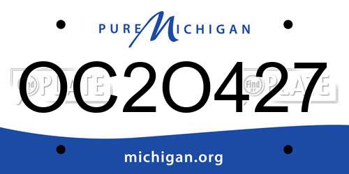OC2O427 Michigan License Plate