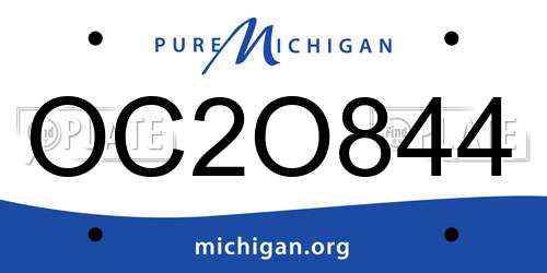OC2O844 Michigan License Plate