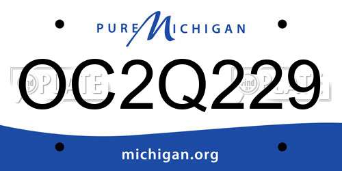 OC2Q229 Michigan License Plate