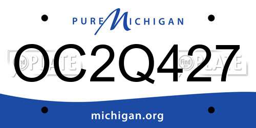 OC2Q427 Michigan License Plate