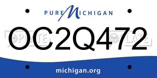 OC2Q472 Michigan License Plate