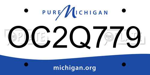 OC2Q779 Michigan License Plate