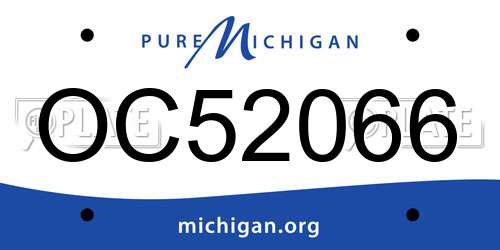 OC52066 Michigan License Plate