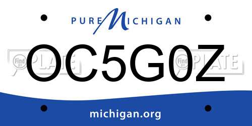 OC5G0Z Michigan License Plate
