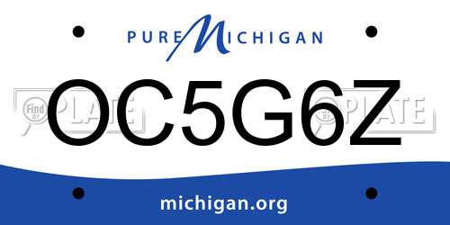OC5G6Z Michigan License Plate
