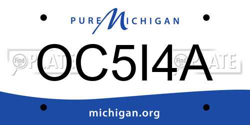 OC5I4A Michigan License Plate