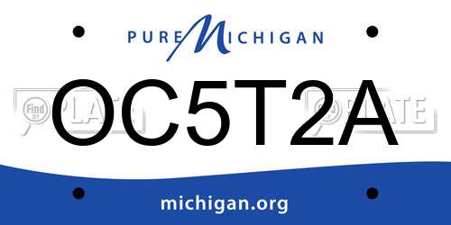 OC5T2A Michigan License Plate
