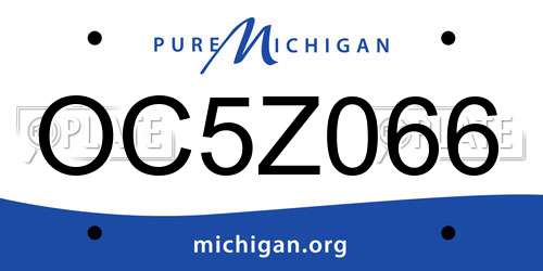 OC5Z066 Michigan License Plate