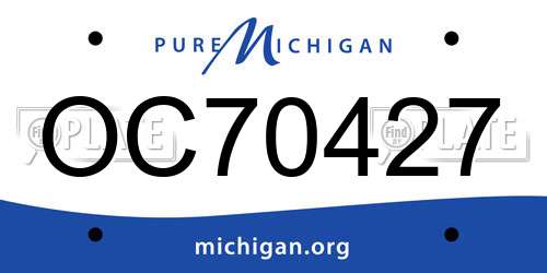 OC70427 Michigan License Plate