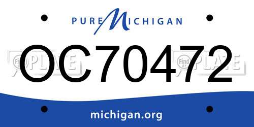 OC70472 Michigan License Plate