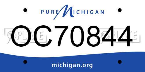 OC70844 Michigan License Plate