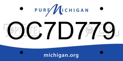 OC7D779 Michigan License Plate