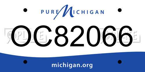 OC82066 Michigan License Plate