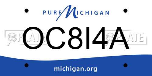 OC8I4A Michigan License Plate