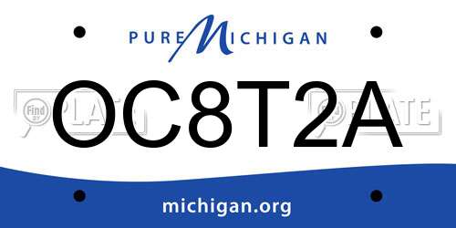 OC8T2A Michigan License Plate