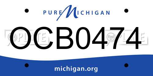 OCB0474 Michigan License Plate