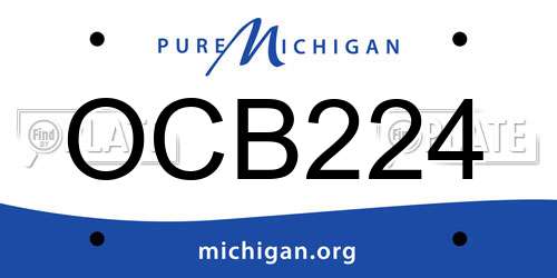 OCB224 Michigan License Plate