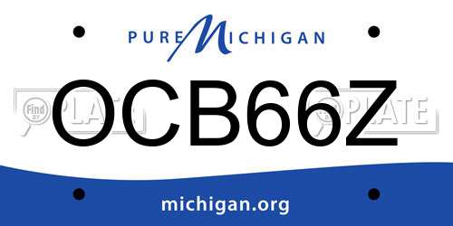 OCB66Z Michigan License Plate