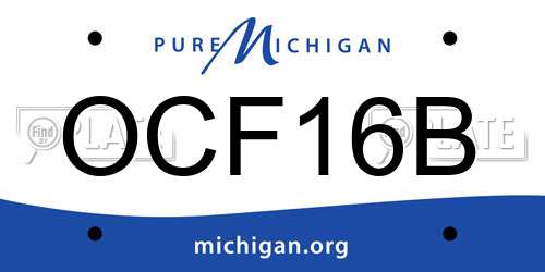 OCF16B Michigan License Plate