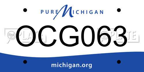 OCG063 Michigan License Plate