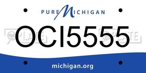 OCI5555 Michigan License Plate