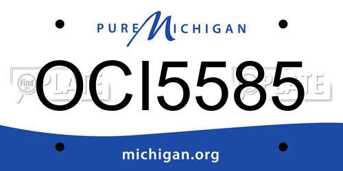 OCI5585 Michigan License Plate