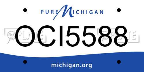 OCI5588 Michigan License Plate