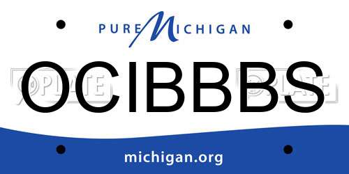 OCIBBBS Michigan License Plate