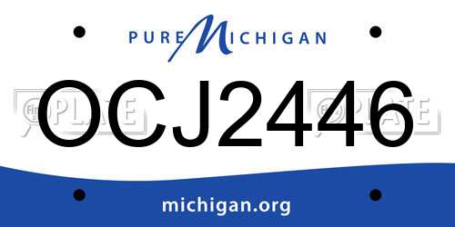 OCJ2446 Michigan License Plate