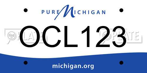 OCL123 Michigan License Plate