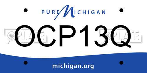 OCP13Q Michigan License Plate