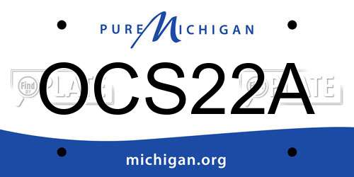 OCS22A Michigan License Plate