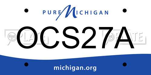 OCS27A Michigan License Plate