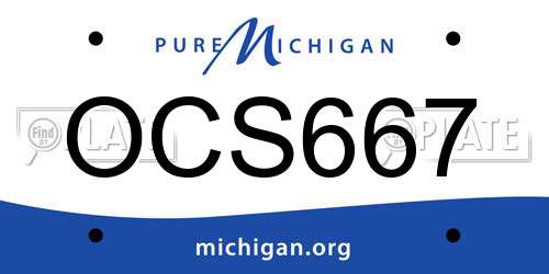 OCS667 Michigan License Plate