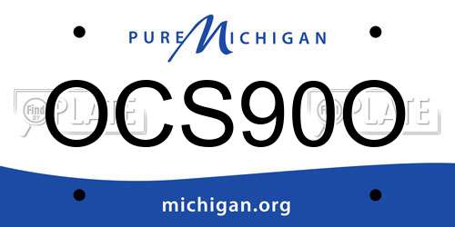 OCS90O Michigan License Plate
