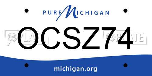 OCSZ74 Michigan License Plate
