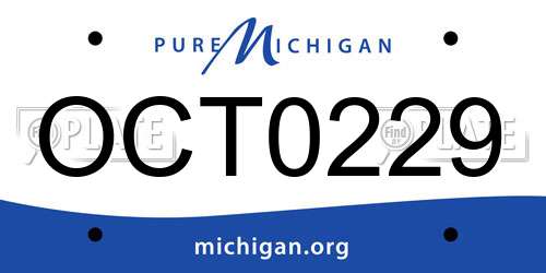 OCT0229 Michigan License Plate