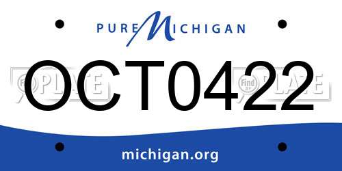 OCT0422 Michigan License Plate