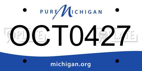 OCT0427 Michigan License Plate