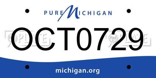 OCT0729 Michigan License Plate